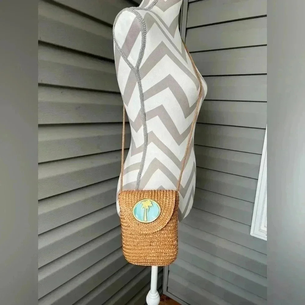Vintage Wimberly Jute Crossbody Mini Bag
